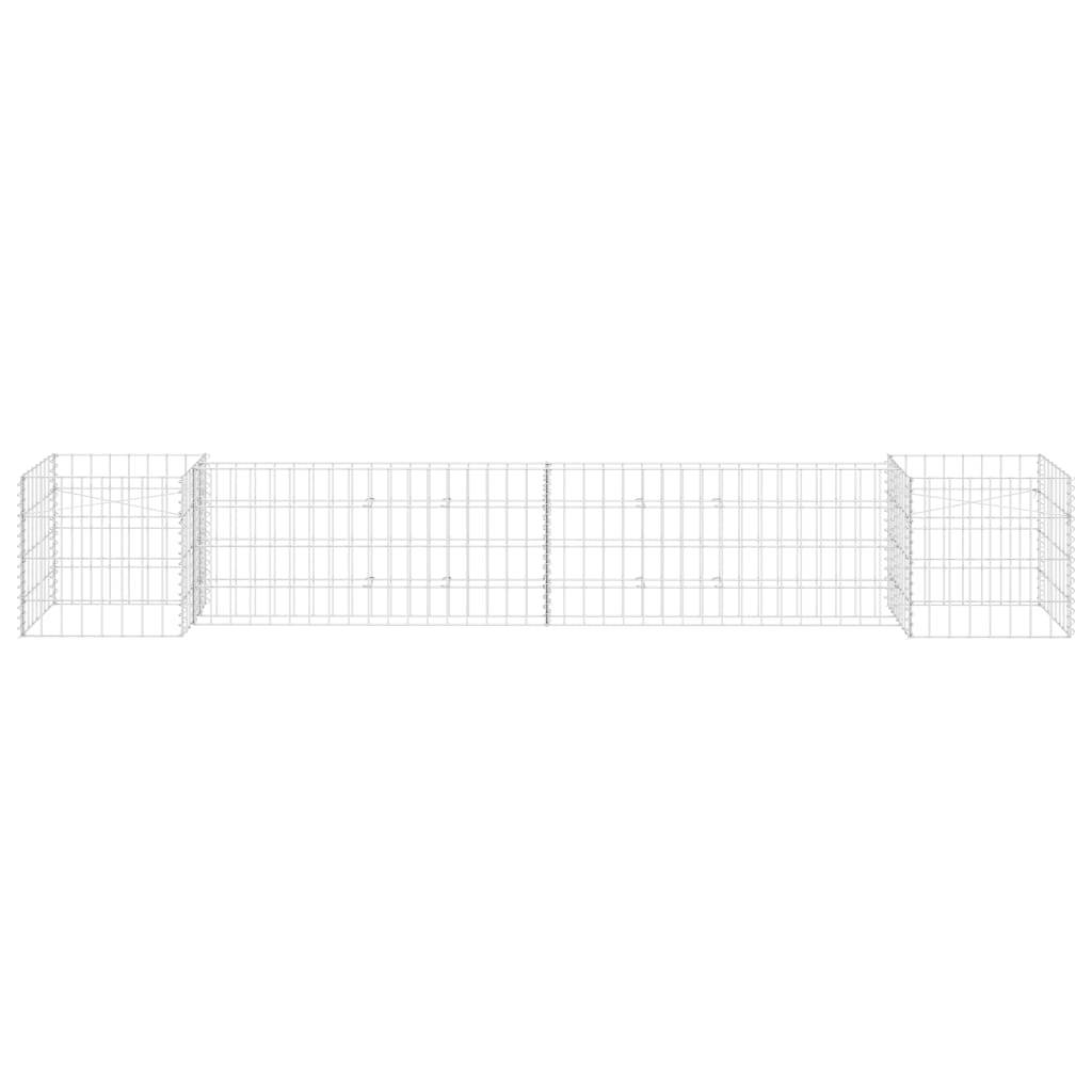 Helloshop26 - Jardinière à gabion en h panier de gabion parterre surélevé de fleurs plantes jardin terrasse extérieur fil d'acier 260 cm - Imagen 3