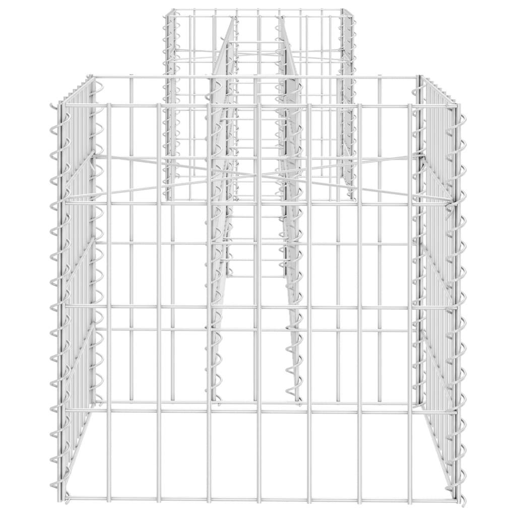 Helloshop26 - Jardinière à gabion en h panier de gabion parterre surélevé de fleurs plantes jardin terrasse extérieur fil d'acier 260 cm - Imagen 2