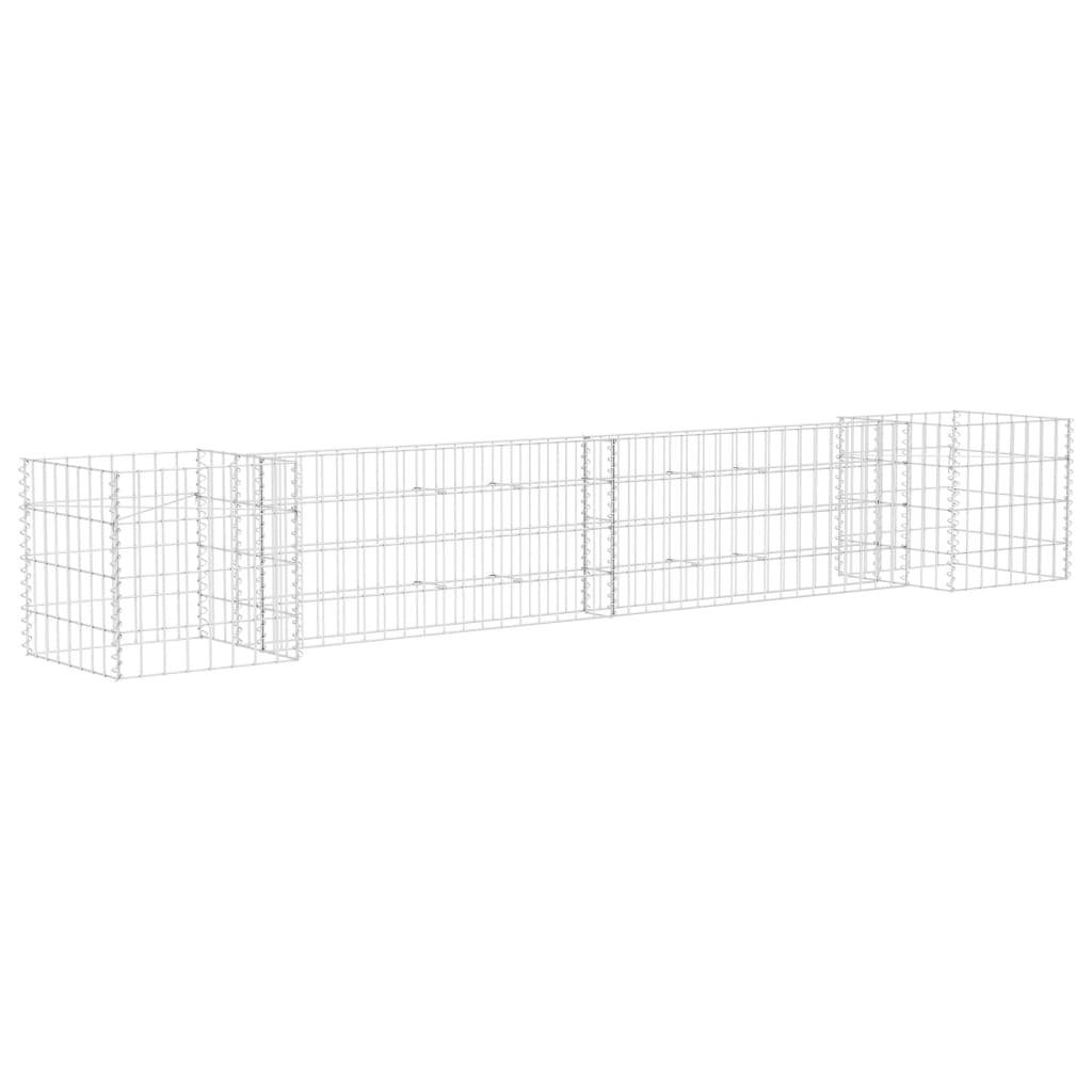 Helloshop26 - Jardinière à gabion en h panier de gabion parterre surélevé de fleurs plantes jardin terrasse extérieur fil d'acier 260 cm - Imagen 1