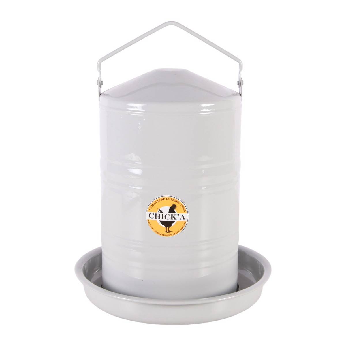 Chick'a - Abreuvoir métal en époxy gris 5 L CHICK'A - Imagen 1