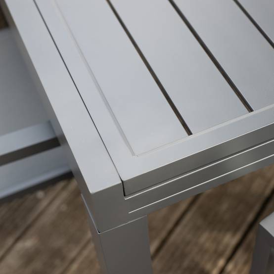 Happy Garden - Salon de jardin extensible 10 places de 180/300cm en textilène gris - aluminium anthracite VENEZIA - HAPPY GARDEN - Imagen 5