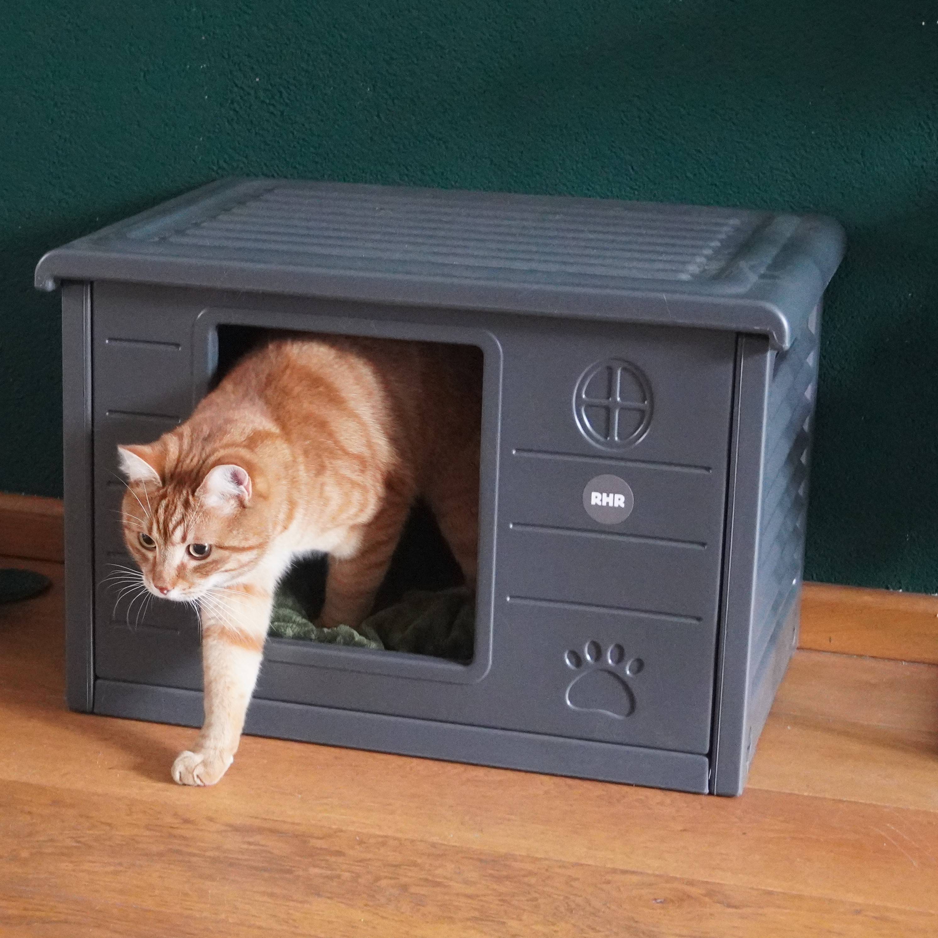Rhr Concepts Bv - Maisonnette pour chat Villa de Luxe pour extérieur et intérieur (Gris Foncé) - RHR Concepts BV - Imagen 2