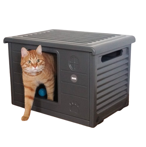 Rhr Concepts Bv - Maisonnette pour chat Villa de Luxe pour extérieur et intérieur (Gris Foncé) - RHR Concepts BV - Imagen 1