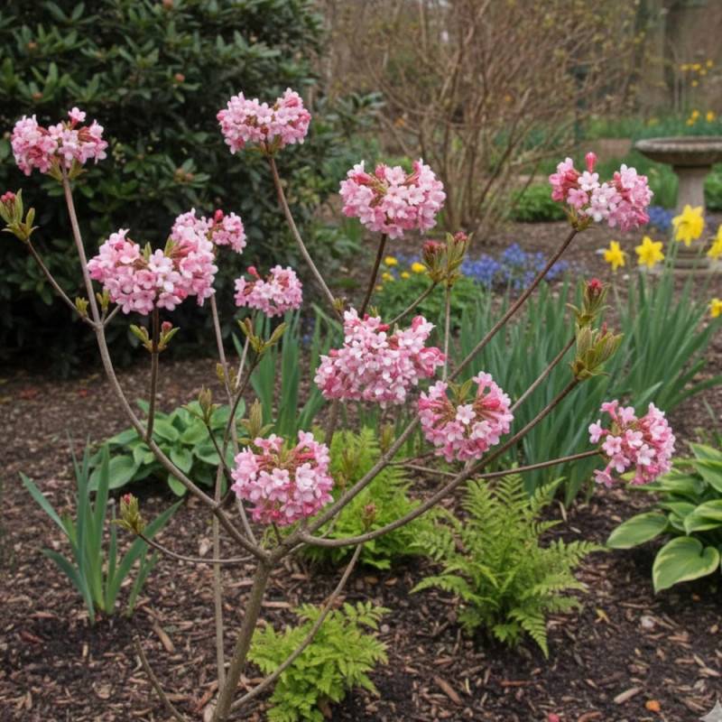 Viorne d'hiver Dawn, Viburnum à fleurs Rose/ - feuillage Caduc - Pot de 3L - 40/60 cm - Imagen 3