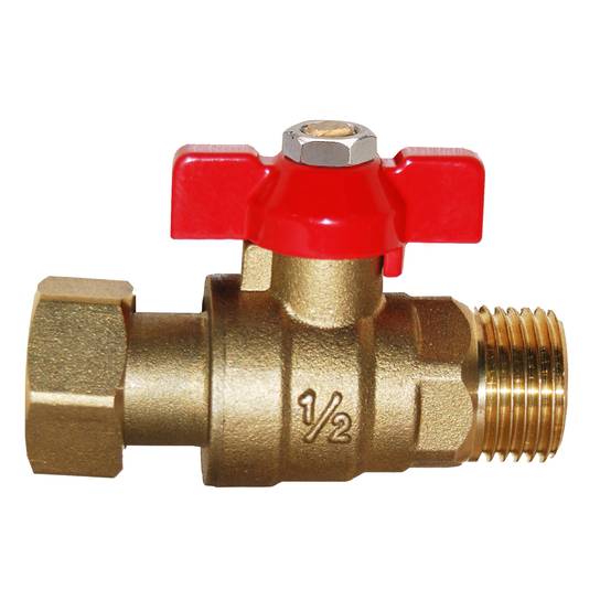 Boutte - Vanne de départ de collecteur à écrou mobile rouge - Filetage Mâle/Femelle 15x 21 mm