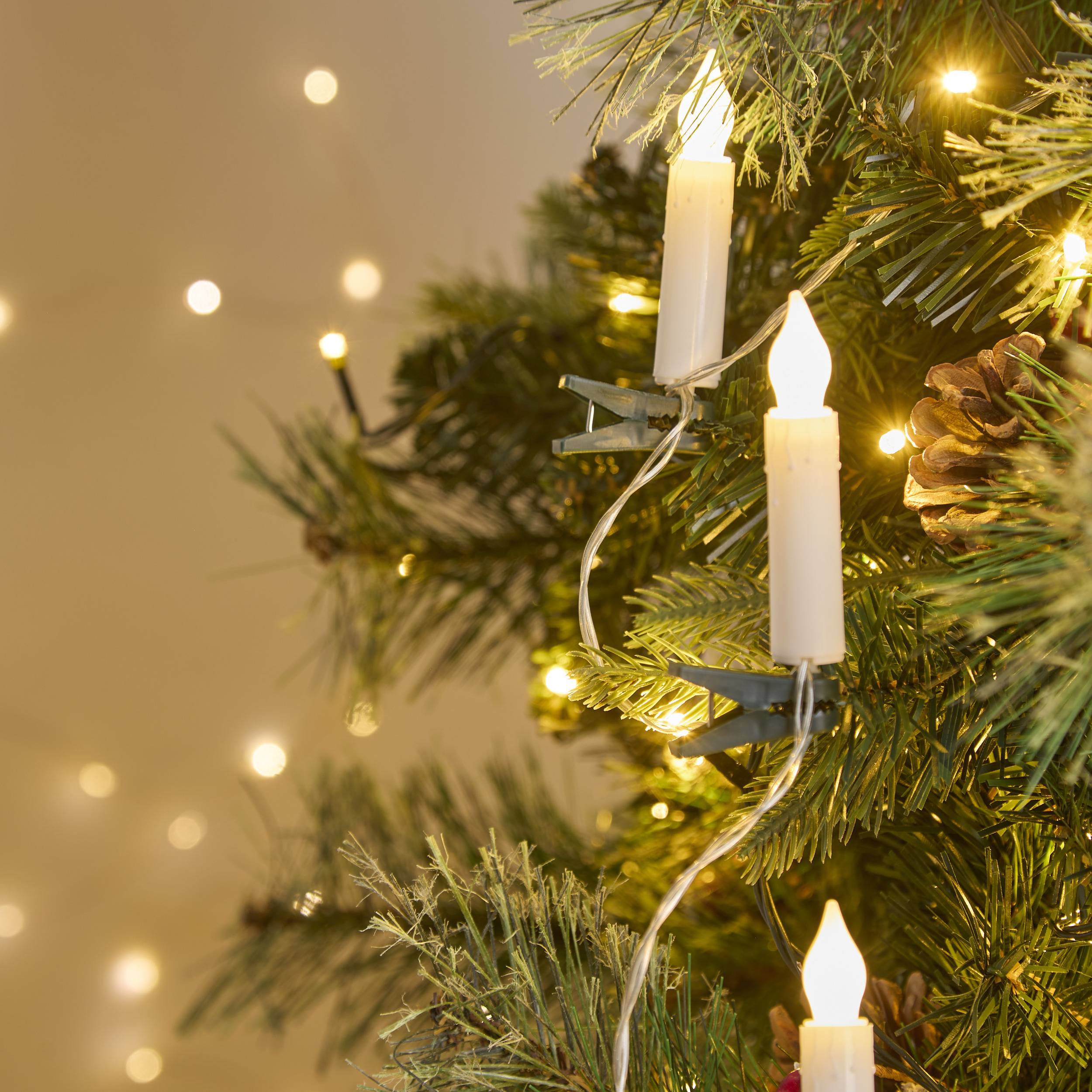 Fééric Lights & Christmas - Guirlande lumineuse bougie pour sapin 1,65 m 10 LED à piles - Feeric Lights & Christmas - Image 1