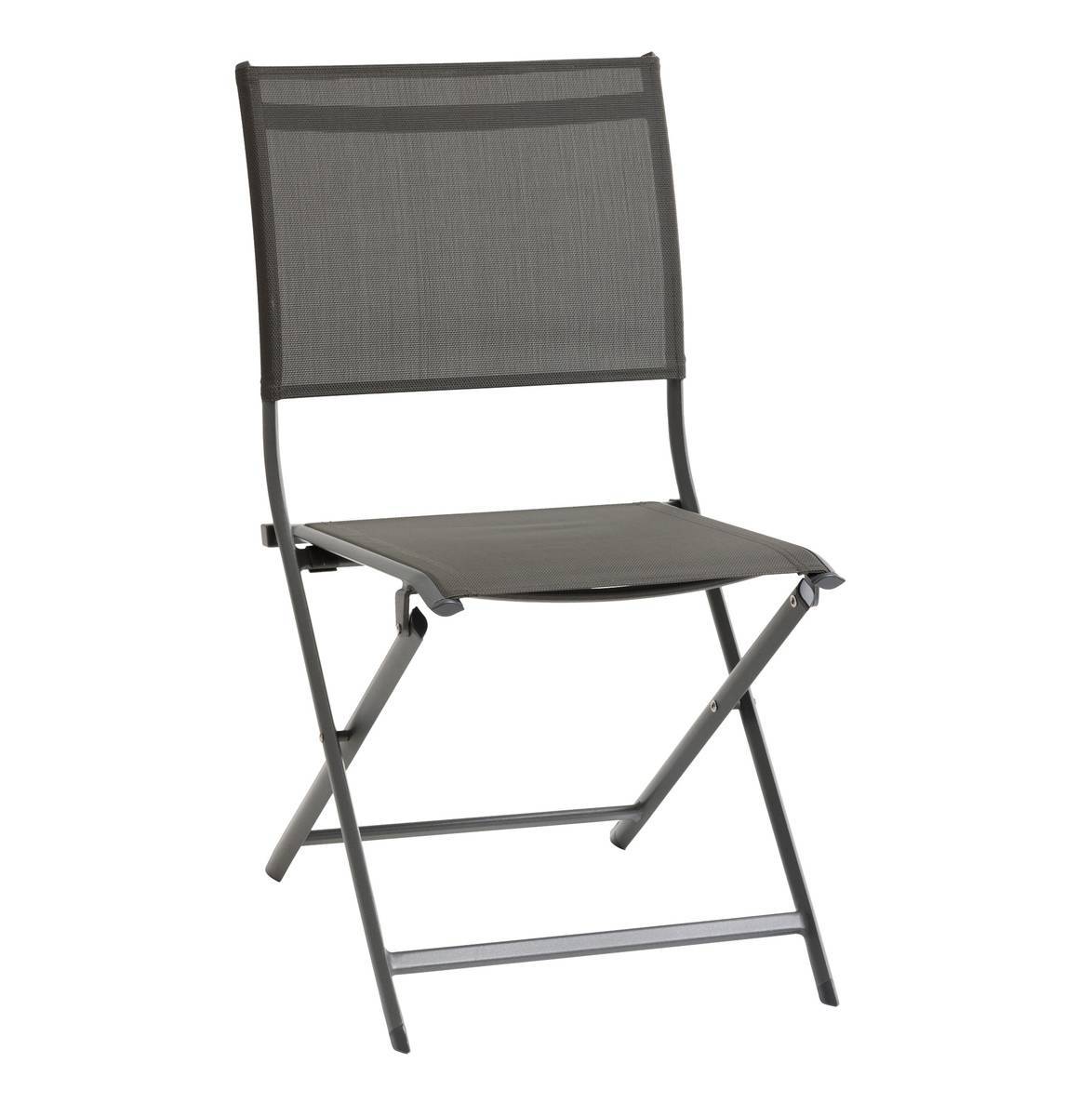Hesperide - Lot de 4 chaises de jardin pliantes "Axant" anthracite & graphite en aluminium traité époxy Hespéride - Imagen 1