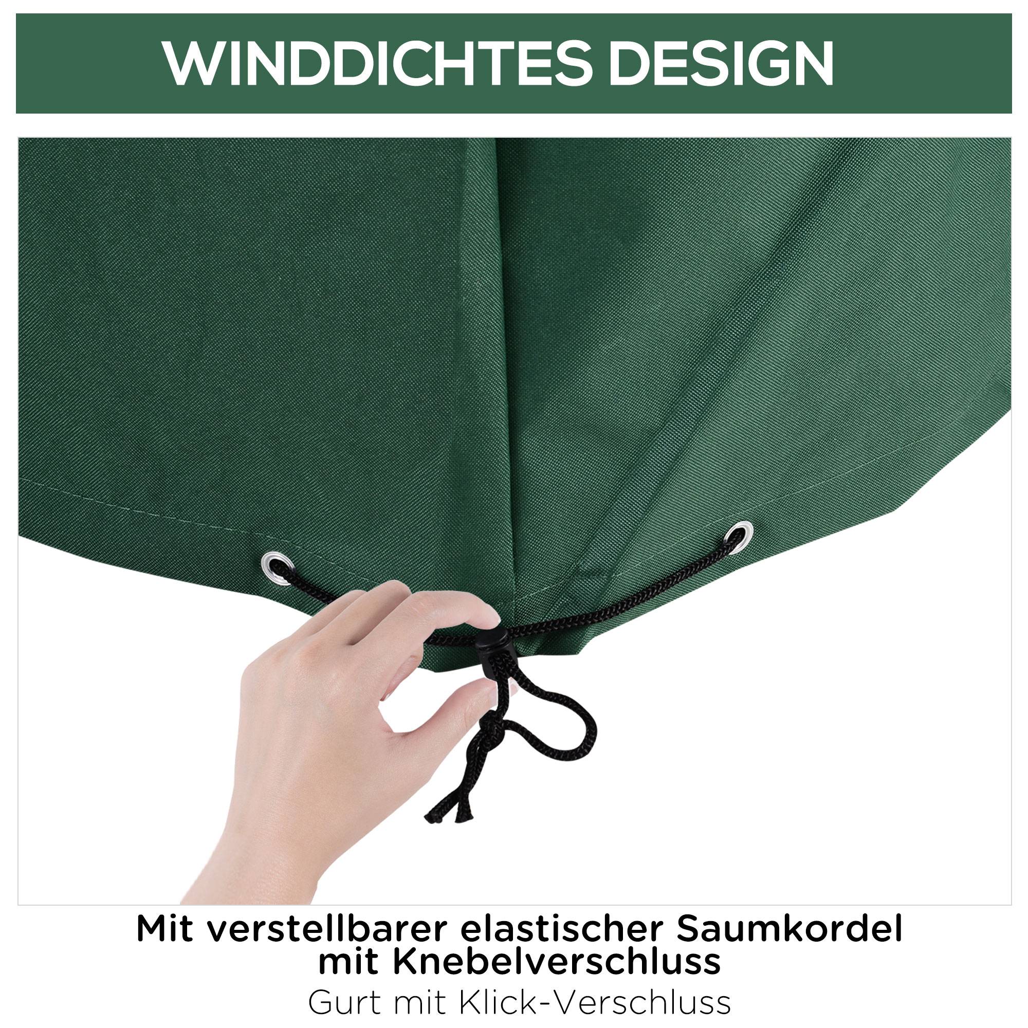 Housse de protection pour mobilier de jardin, tissu Oxford 600D, vert, 135 x 135 x 75 cm - Image 5