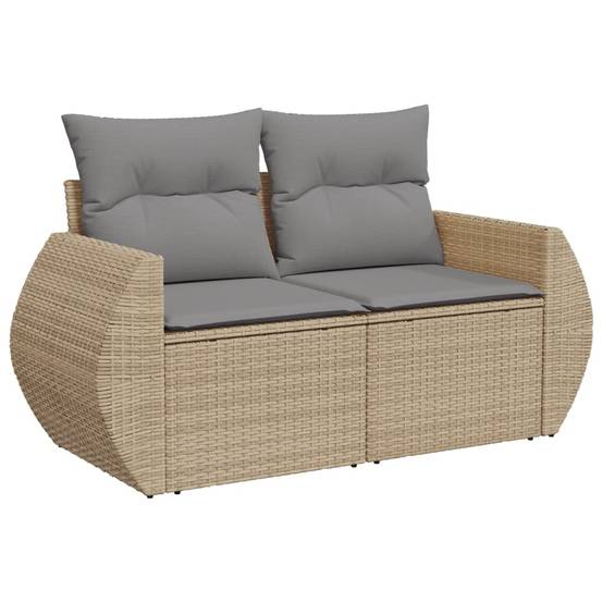 Salon de Jardin Bas 6 Places Résine Tressée Beige avec Coussins Gris Clair pour Terrasse 6 Pièces – ComfortXL Outdoor Living - Image 5