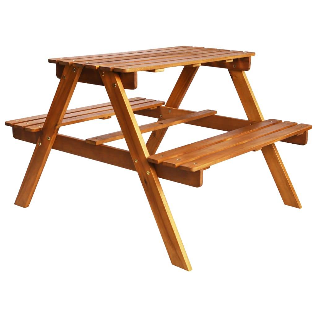 Vidaxl - Table à pique-nique et parasol enfants 79x90x60cm Acacia solide vidaXL 43990 - Imagen 5