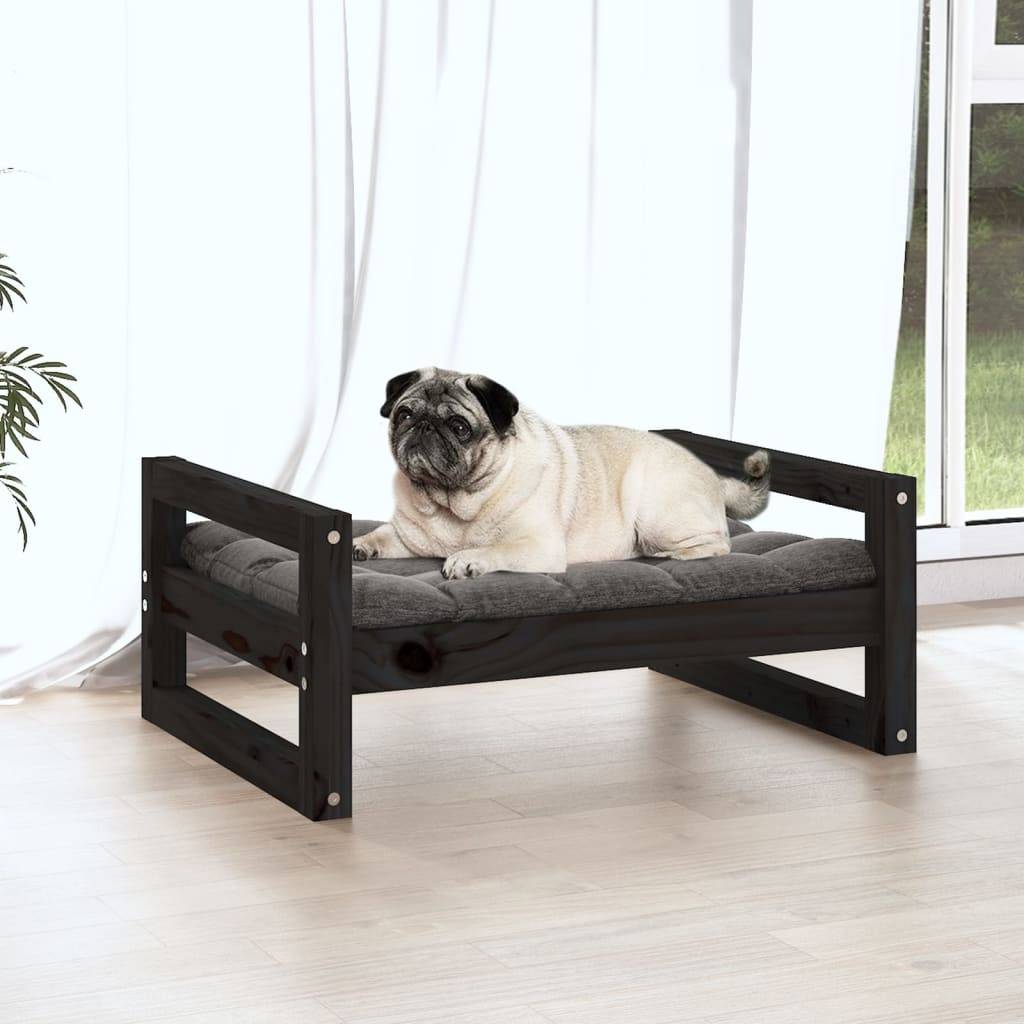 Vidaxl - Lit pour chien Noir 65,5x50,5x28 cm Bois de pin solide vidaXL 821476 - Imagen 4