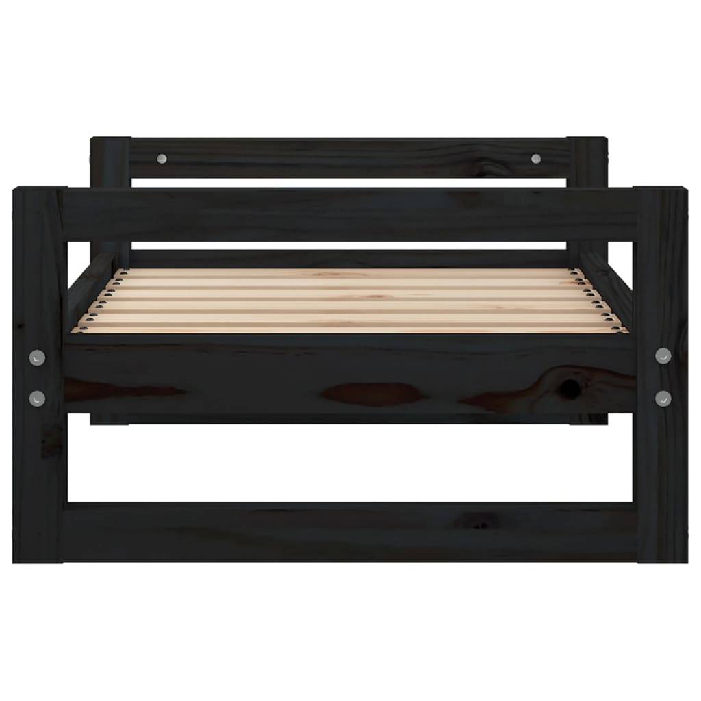 Vidaxl - Lit pour chien Noir 65,5x50,5x28 cm Bois de pin solide vidaXL 821476 - Imagen 7