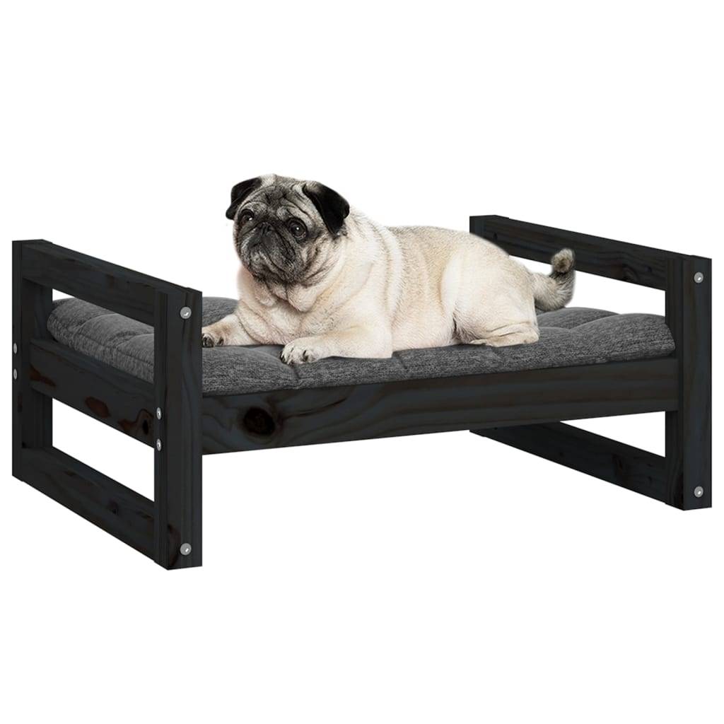 Vidaxl - Lit pour chien Noir 65,5x50,5x28 cm Bois de pin solide vidaXL 821476 - Imagen 5