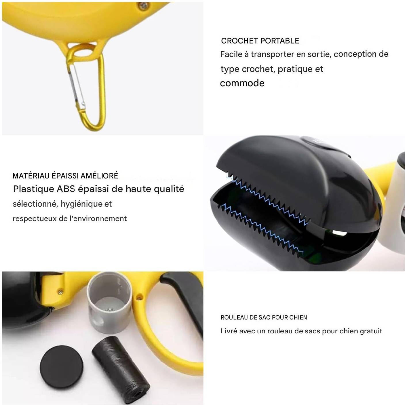 Lytech - Pooper scooper hygiénique pour chiens jaune et noir pratique - Lytech - Image 6