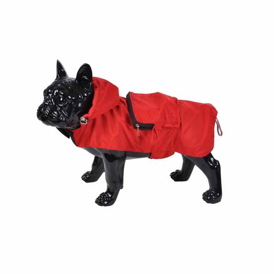 Imperméable pour Chien "Capuche & Poche" 40cm Rouge - Image 2
