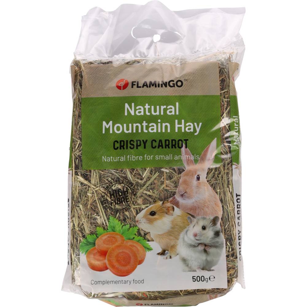 Foin de montagne aux carottes 500 g pour rongeurs - Image 1