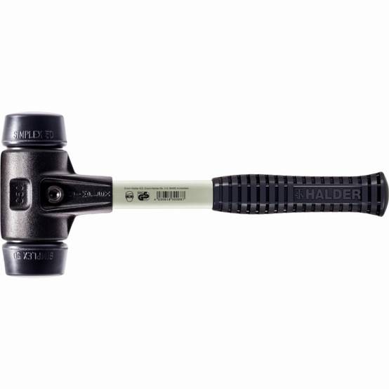 Maillet HALDER SIMPLEX Caoutchouc chargé avec boîtier en fonte malléable renforcée et manche en fibre de verre - D=80 mm - 3702.080
