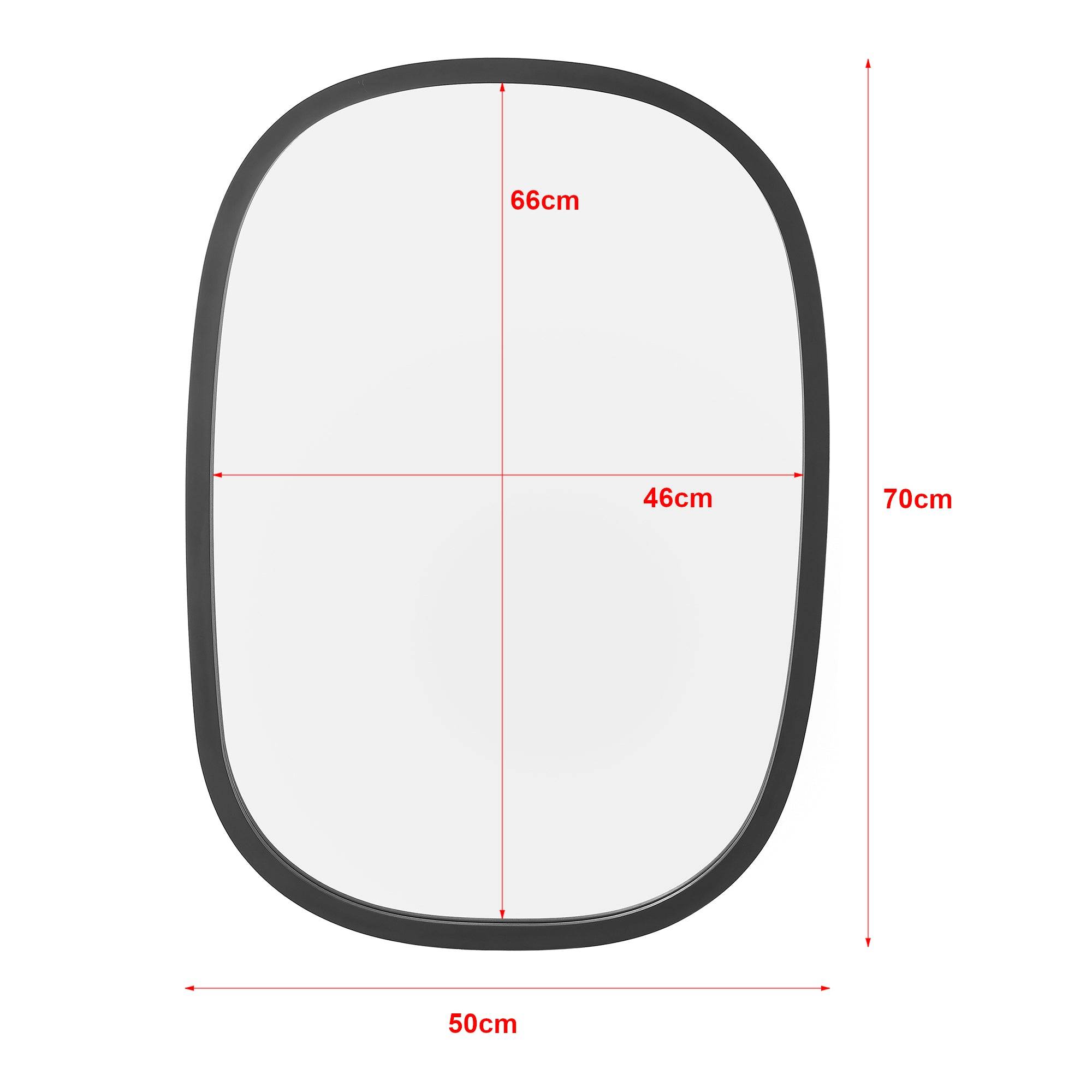 Helloshop26 - Miroir mural ovale 70 x 50 cm noir mat - Image 2
