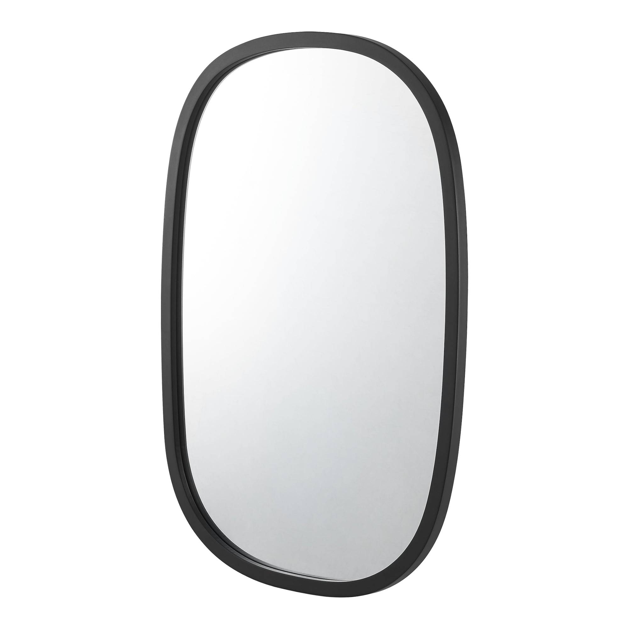 Helloshop26 - Miroir mural ovale 70 x 50 cm noir mat - Image 1