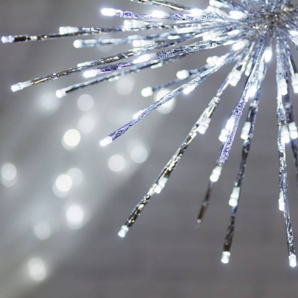 Lotti - Boule lumineuse à branches argentée 60cm 200 LED blanc froid scintillant Lotti - Imagen 4