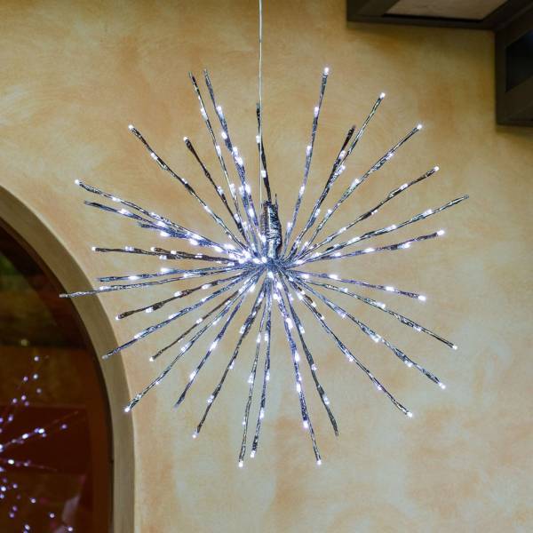 Lotti - Boule lumineuse à branches argentée 60cm 200 LED blanc froid scintillant Lotti - Imagen 7
