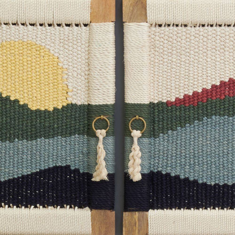 Aubry Gaspard - Buffet artisanal en manguier et coton tissé SUNSET 3 portes - Imagen 4