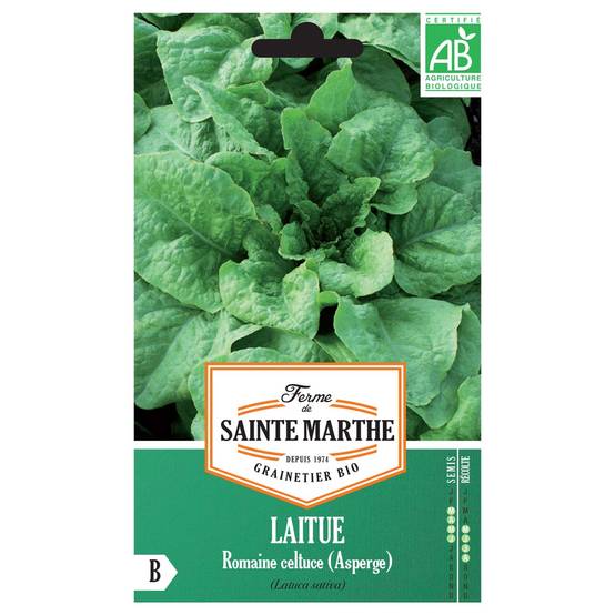 Laitue Romaine Celtuce (Asperge) Bio - Ferme de Sainte Marthe le sachet de 400 graines environ