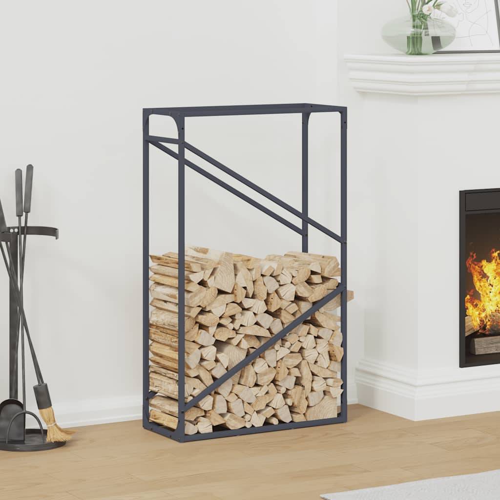Porte-bûches vertical acier pour cheminée intérieur Anthracite 60x100 cm – ComfortXL Outdoor Living - Image 1