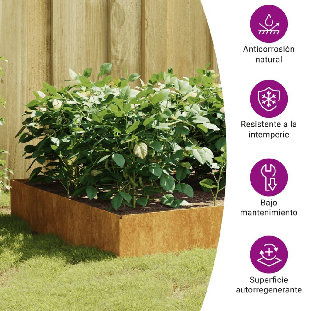 ComfortXL - Carré potager acier Corten pour jardin 100x100x33,5 cm – ComfortXL Outdoor Living - Image 8