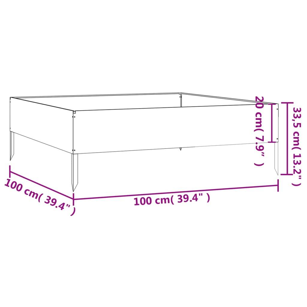 ComfortXL - Carré potager acier Corten pour jardin 100x100x33,5 cm – ComfortXL Outdoor Living - Image 7