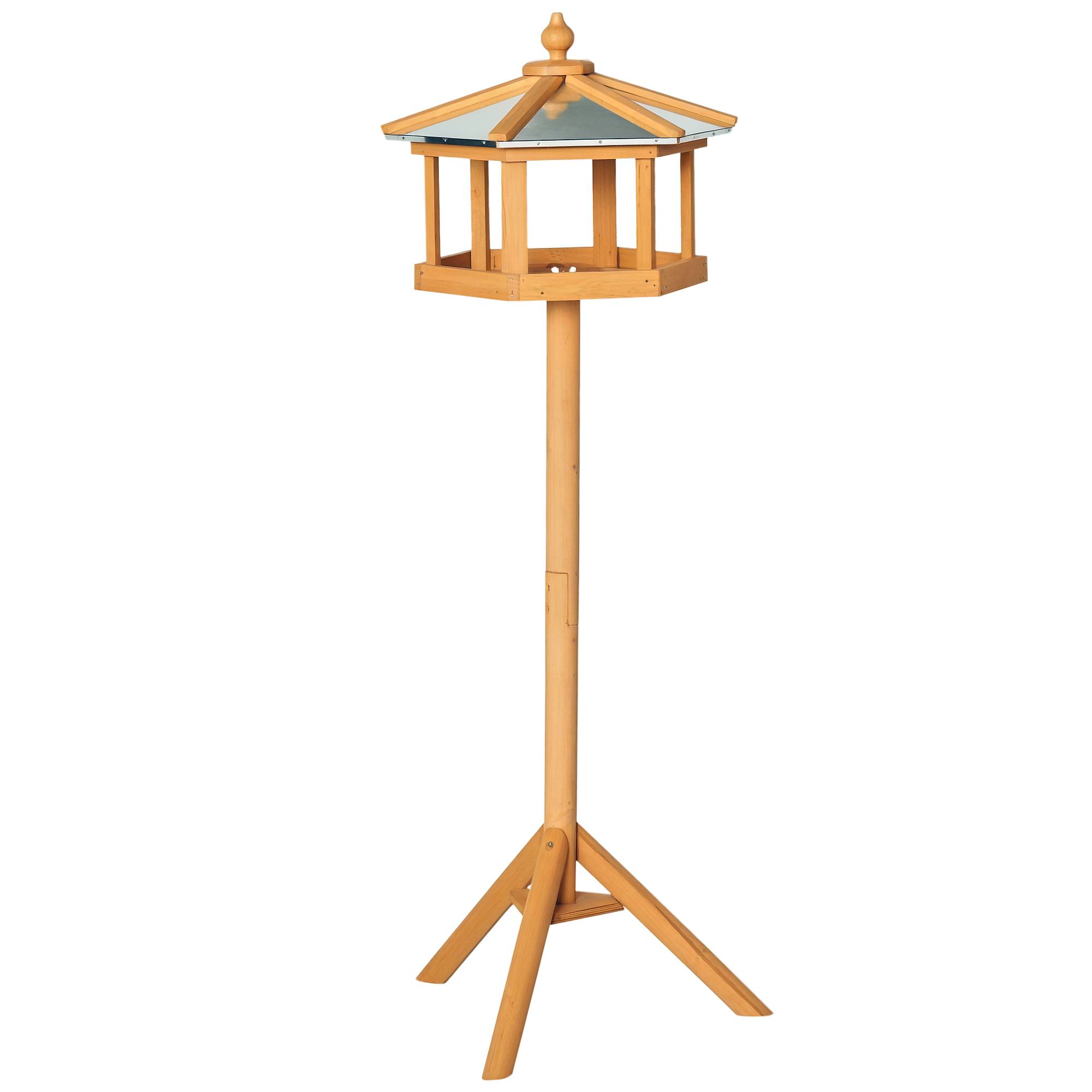 Mangeoire pour oiseaux sur pied bois jaune 40 x 40 x 113 cm - PANGIVO