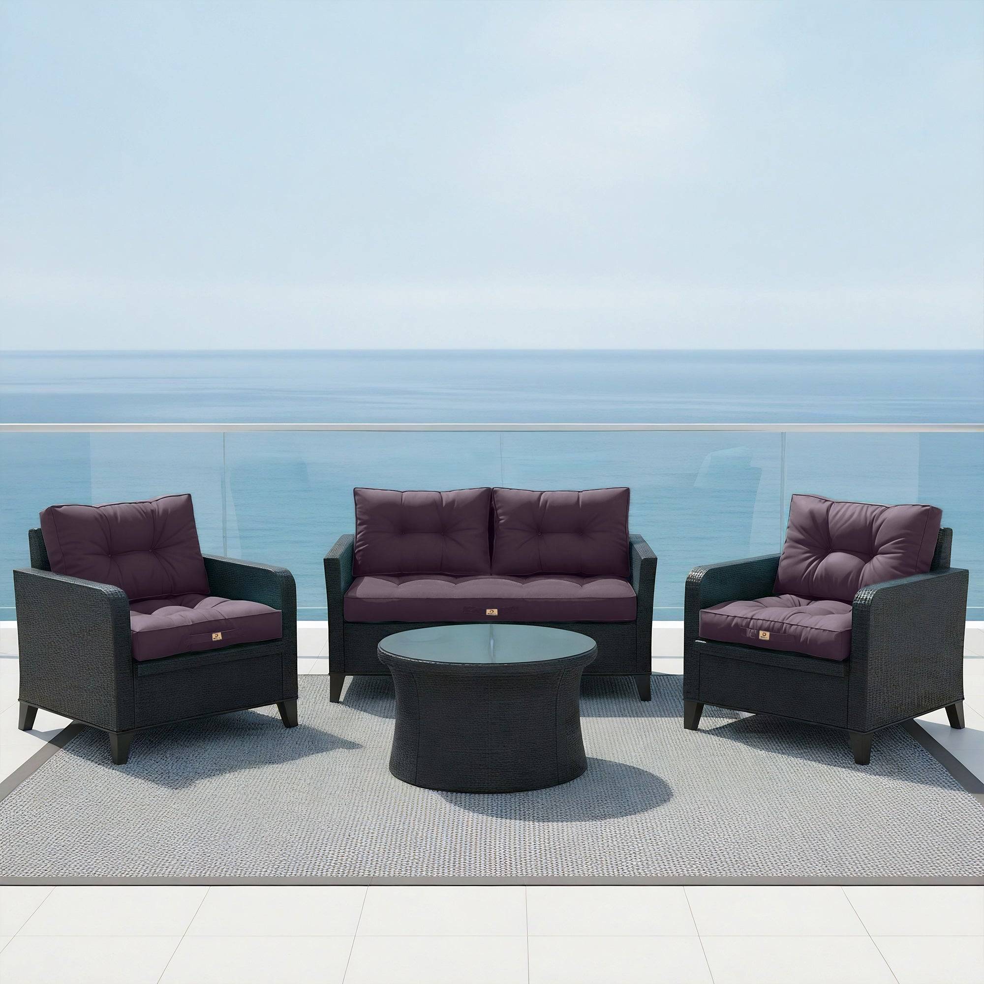 Coussins pour salon de jardin capitonné 60x60cm Gris carbone - Déco arts - Image 6