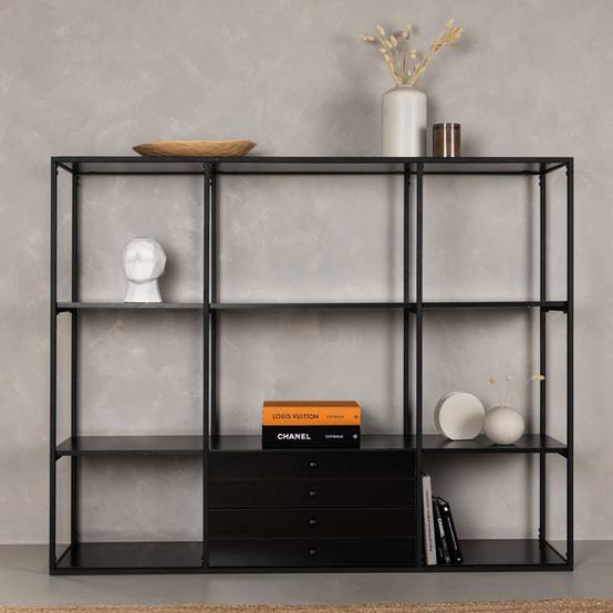 Étagère Design 4 Niveaux "Amaraillo" 150cm Noir - Image 6