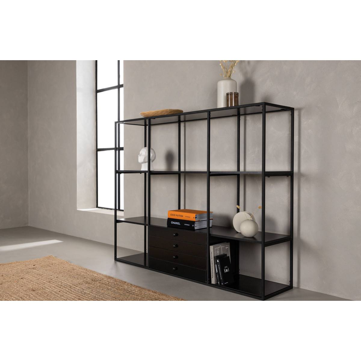 Étagère Design 4 Niveaux "Amaraillo" 150cm Noir - Image 7