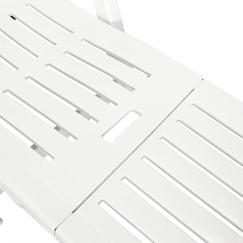 Vidaxl - Chaise longue avec repose-pied Plastique Blanc vidaXL 43586 - Imagen 5
