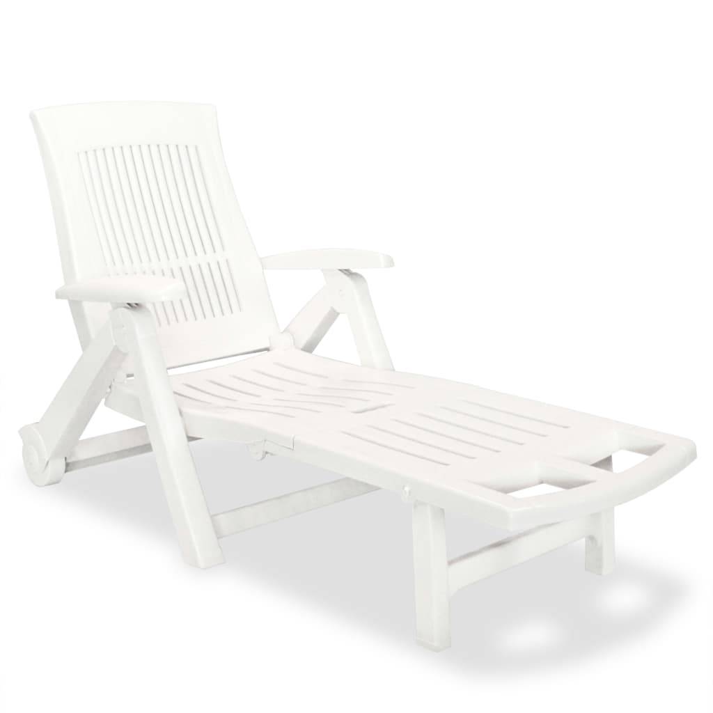 Vidaxl - Chaise longue avec repose-pied Plastique Blanc vidaXL 43586 - Imagen 1