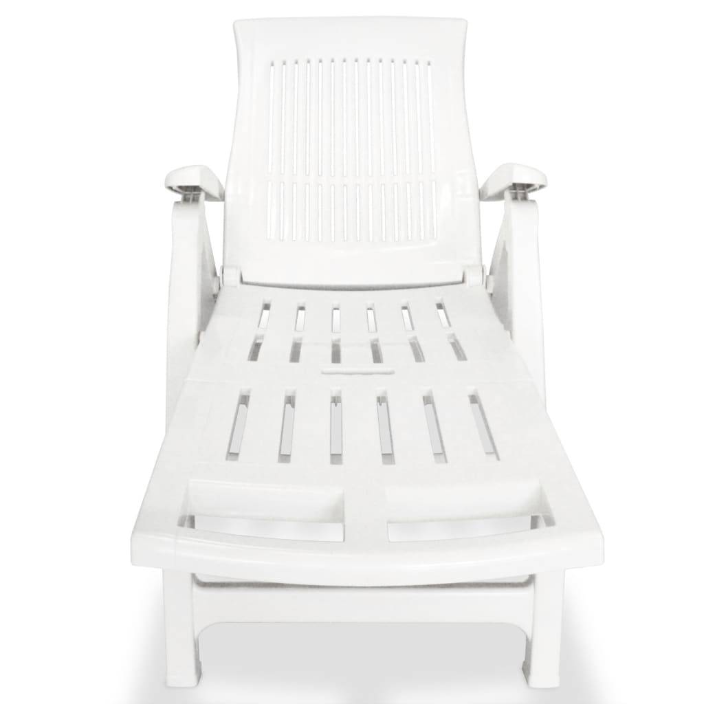 Vidaxl - Chaise longue avec repose-pied Plastique Blanc vidaXL 43586 - Imagen 2