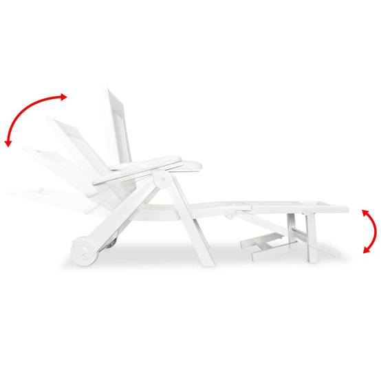 Vidaxl - Chaise longue avec repose-pied Plastique Blanc vidaXL 43586 - Imagen 7