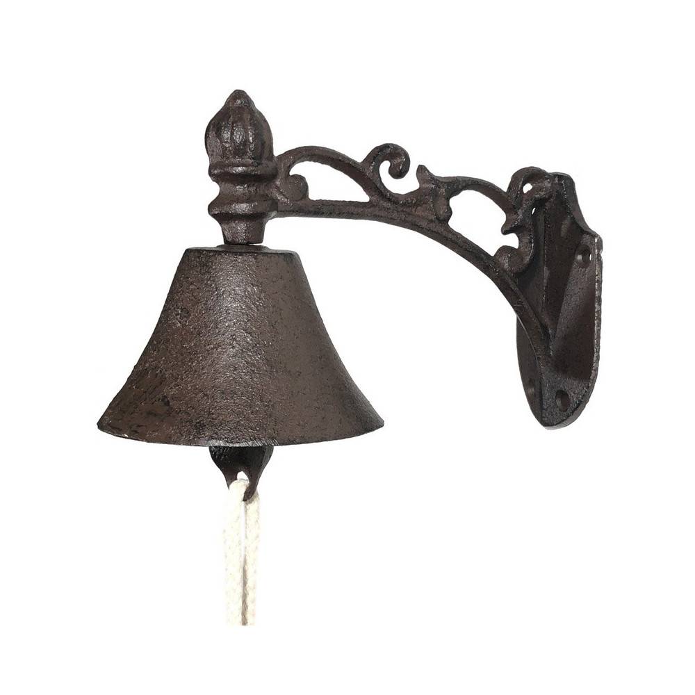 Cloche de jardin de porte ancienne en fonte marron 19 x10.5cm Chemin de campagne - Imagen 1