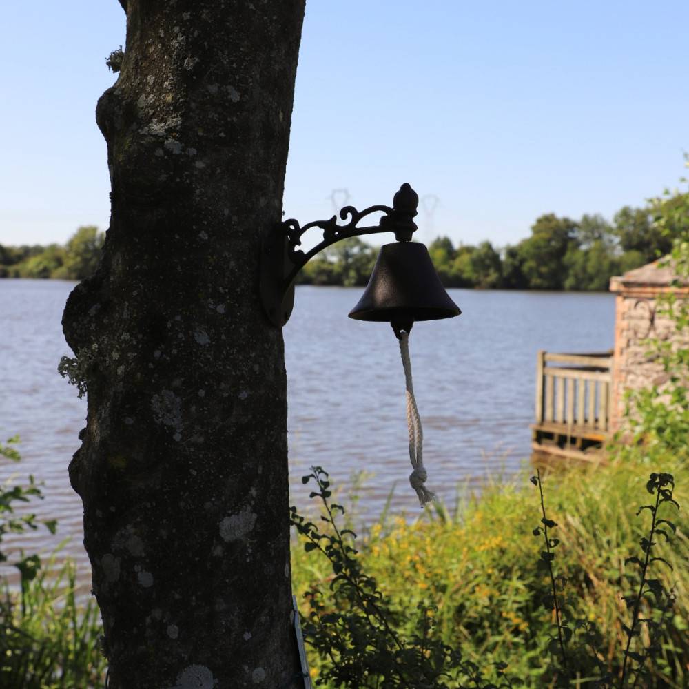 Cloche de jardin de porte ancienne en fonte marron 19 x10.5cm Chemin de campagne - Imagen 3