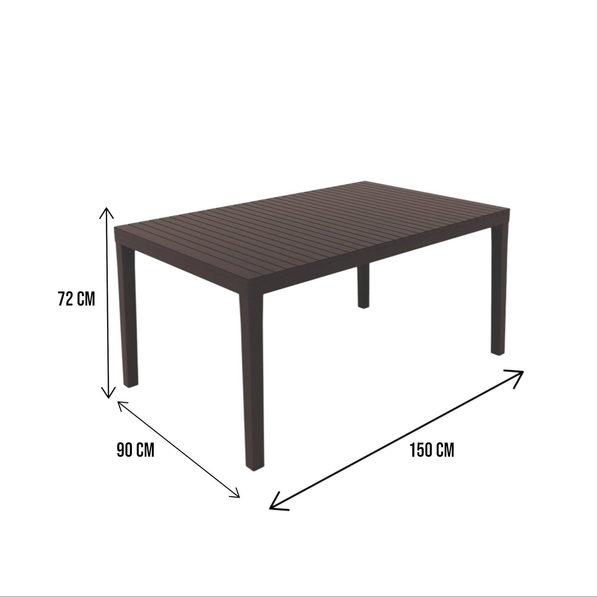 Dmora - Table d'extérieur Danastas, Étagère à manger rectangulaire, Table de jardin polyvalente, 100% Made in Italy, 150x90h72 Cm, Anthracite - Dmora - Imagen 3