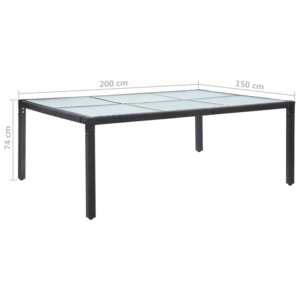 Vidaxl - Table à dîner d'extérieur Noir 200x150x74 cm Résine tressée vidaXL 46129 - Imagen 3