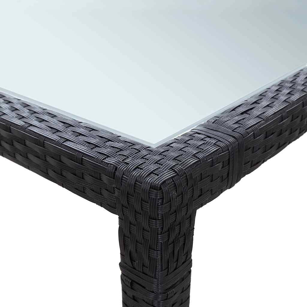 Vidaxl - Table à dîner d'extérieur Noir 200x150x74 cm Résine tressée vidaXL 46129 - Imagen 4