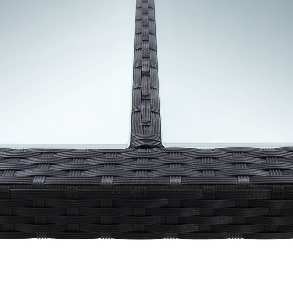 Vidaxl - Table à dîner d'extérieur Noir 200x150x74 cm Résine tressée vidaXL 46129 - Imagen 5