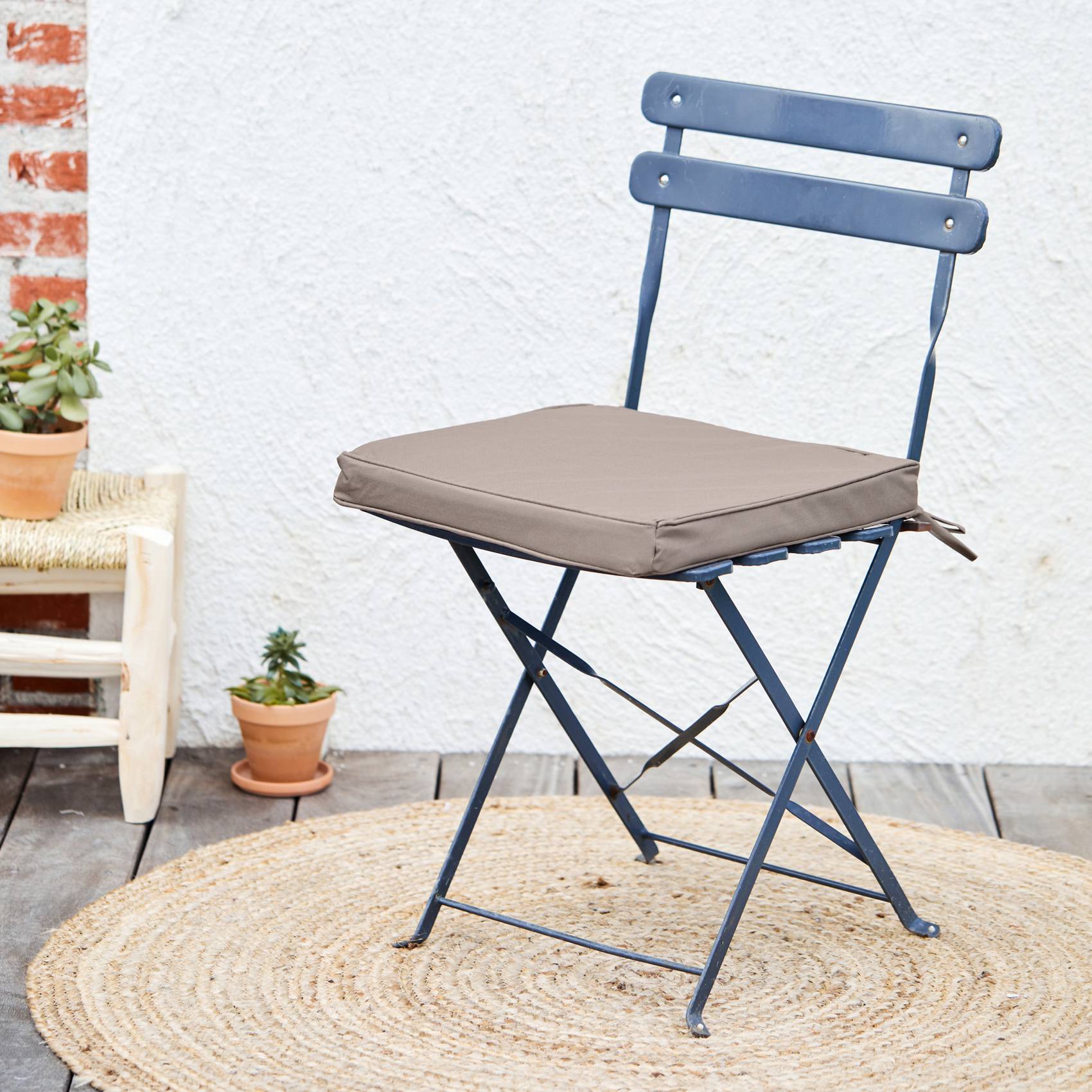 Home Maison - Galette de chaise extérieur imperméable et déhoussable MINORQUE - HOME MAISON - Polyester - Lin - Imagen 3