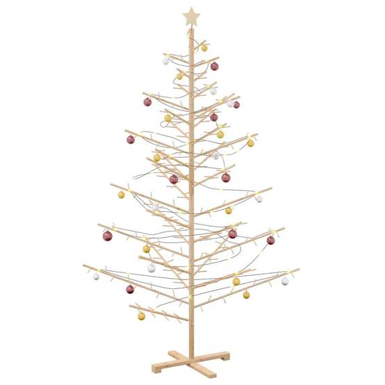Vidaxl - Arbre de Noël en bois Naturel 210 cm Bois de pin massif vidaXL 42018058 - Image 4