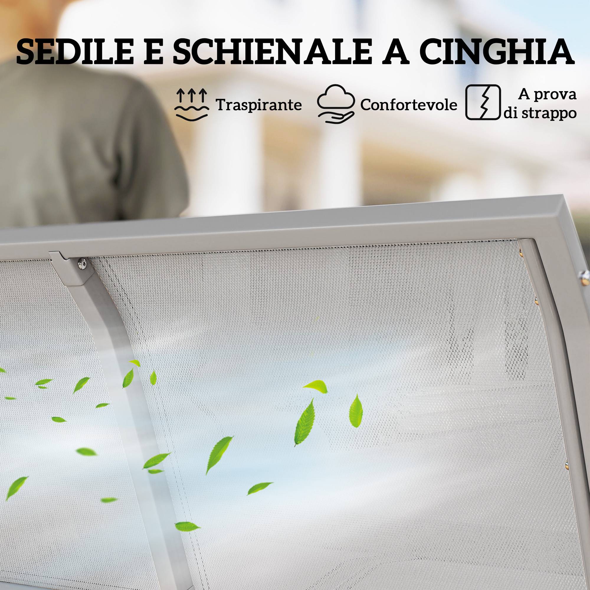 Balancelle 3 places métal polyester jardin toit pare-soleil amovible gris clair - ComfortXL Outdoor Living - Image 7