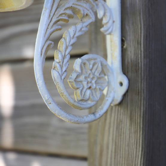 Cloche de jardin de porte ancienne en fonte blanche 23 x 19.5 cm Chemin de campagne - Image 4