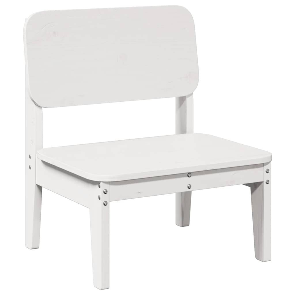 Lot de 2 Chaises de jardin - Chaises d'extérieur - Fauteuils de jardin blanc 60x52,5x72 cm bois massif pin - Image 3