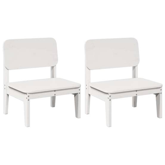 Lot de 2 Chaises de jardin - Chaises d'extérieur - Fauteuils de jardin blanc 60x52,5x72 cm bois massif pin - Image 1